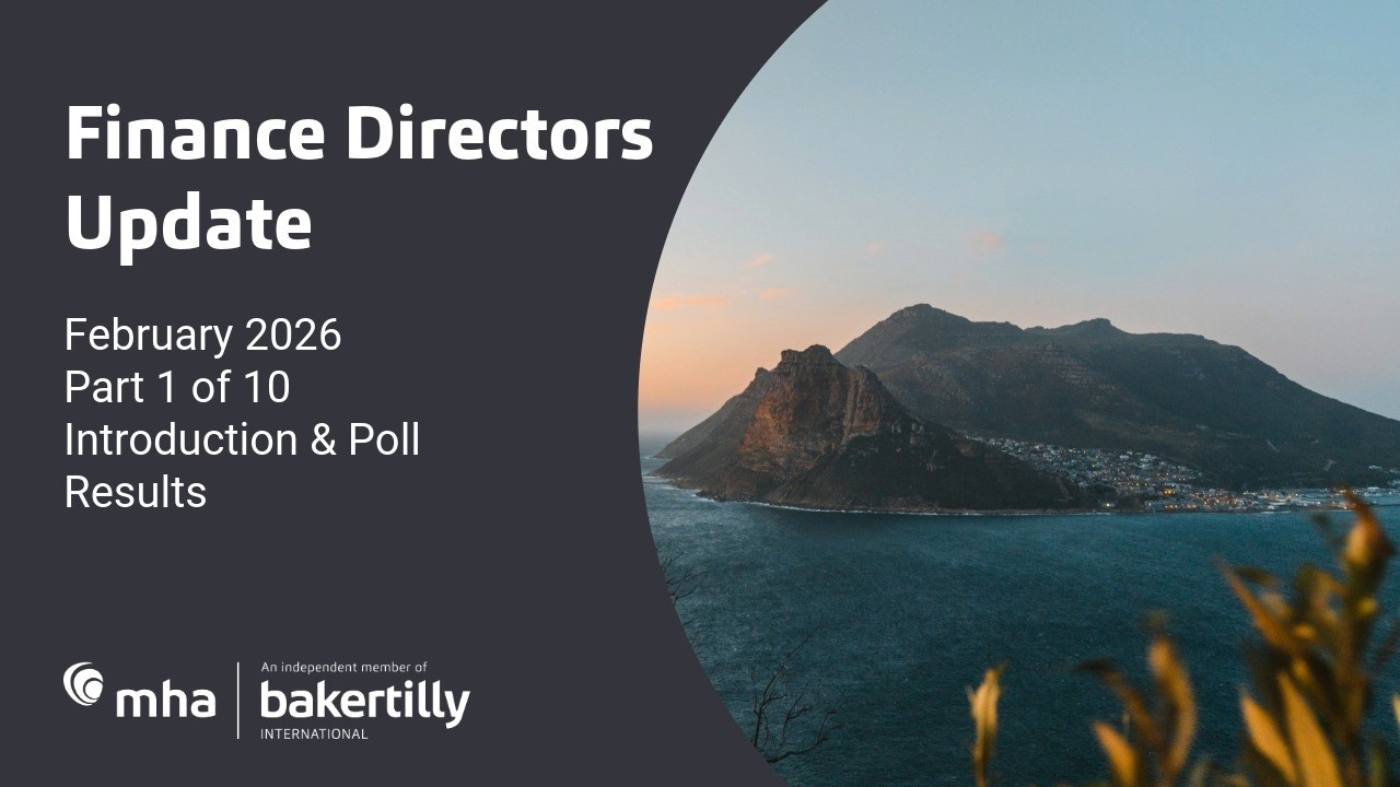 Finance Directors Update Course - Part 1: Introduction & Pol Results