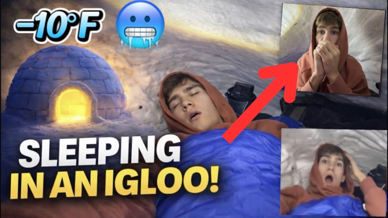 Surviving 24 Hours in a Freezing Igloo! 