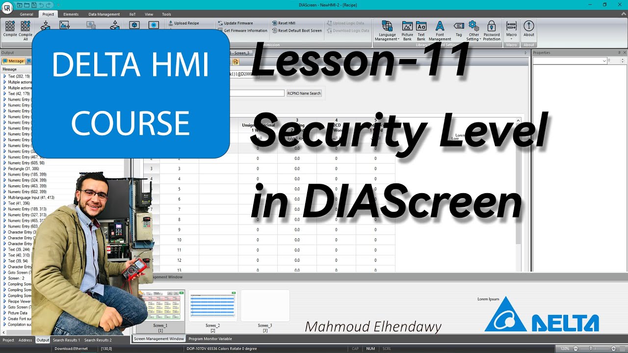 11- DELTA HMI DIAScreen Security Level