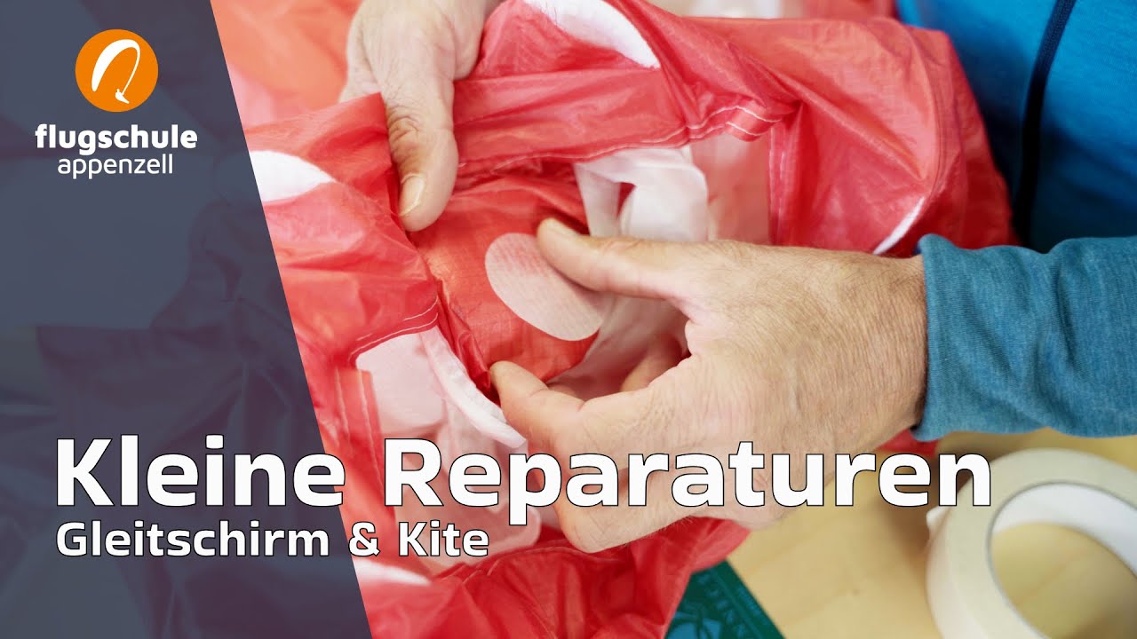Gleitschirm & Kite: Kleines Loch selbst reparieren | Flugschule Appenzell