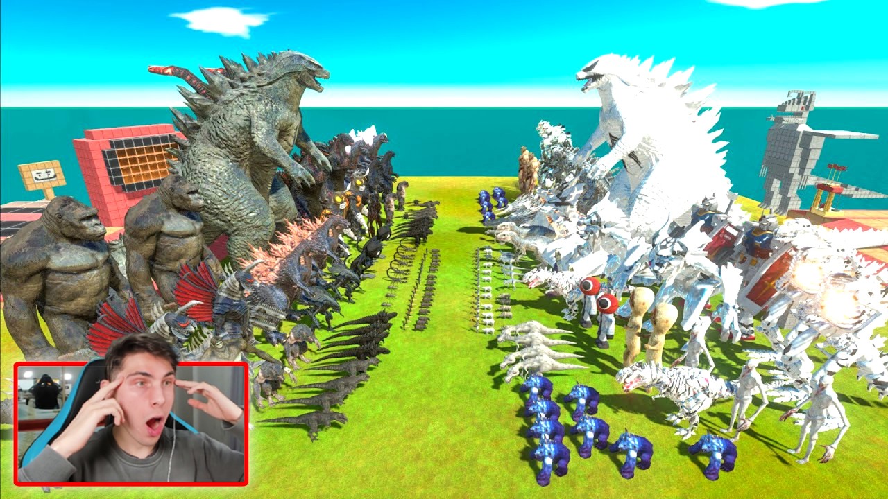 GUERRA MONSTRUOS - EQUIPO NEGRO GODZILLA VS EQUIPO BLANCO ANTI VENOM