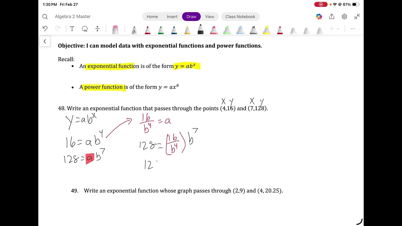 Chapter 8   Writing an Exponential Function   Example 1