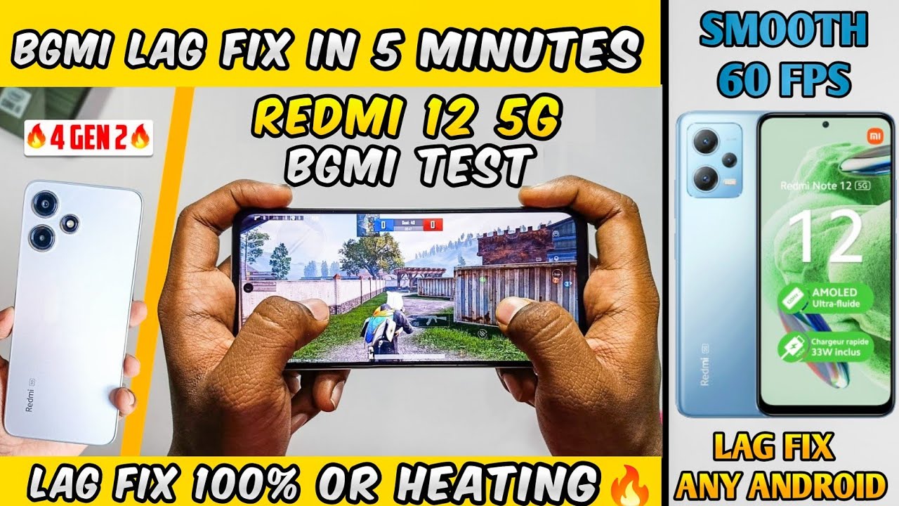 HOW TO FIX LAG BGMI IN REDMI NOTE 12 5G LAG FIX PUBG | REDMI NOTE 12 BGMI TEST  3.3 UPDATE ⚙️
