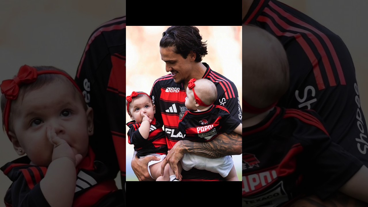 MOMENTO FOFURA!🥰 PEDRO COM SUAS DUAS FILHAS G&Ecirc;MEAS #flamengo #futebol #shorts