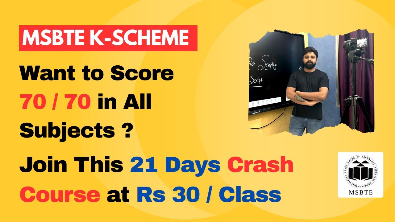 Score 95+ % in MSBTE K-Scheme Diploma 3rd Year With Our Rank Booster Crash Course | Last 25 Days