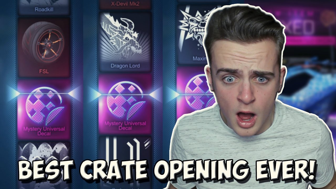 HEXED IN A CRATE TWICE! - MOST MYSTERY UNIVERSAL DECALS EVER! | My BEST Rocket League Crate Opening!