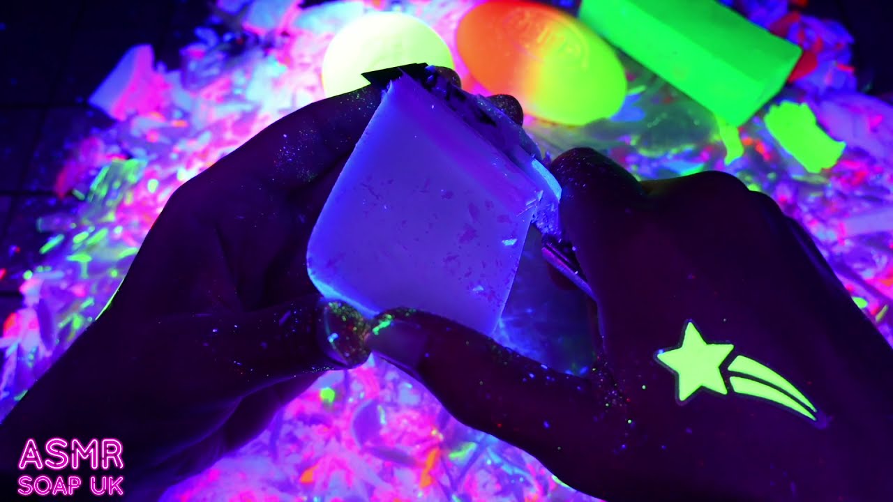 ASMR NEON SOAP | Soap carving | Satisfying video| No talking | Резка сухого мыла АСМР| ASMR SOAP UK