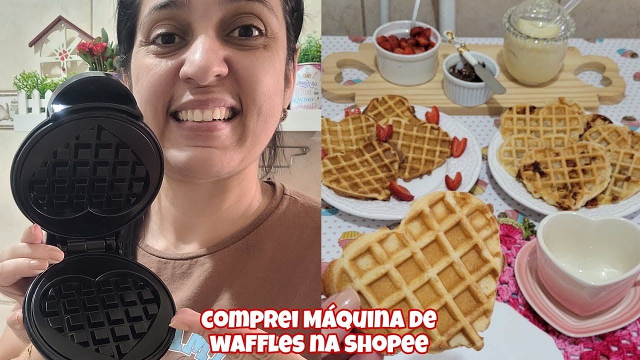 Resenha Mini Máquina de Waffles! Receitas doce e salgada ! Fiz a cura ! #waffle #waffles #resenha