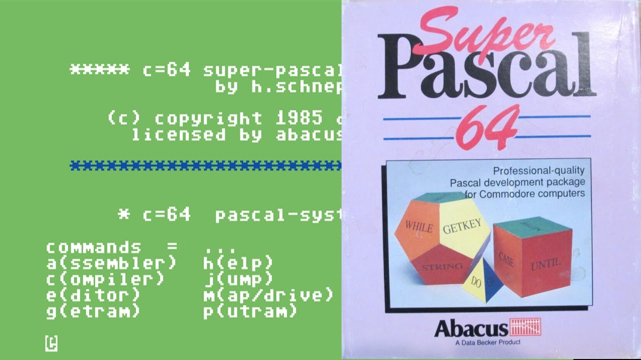 Компилятор Super Pascal и система разработки программного обеспечения для C64, выпущенные Abacus.