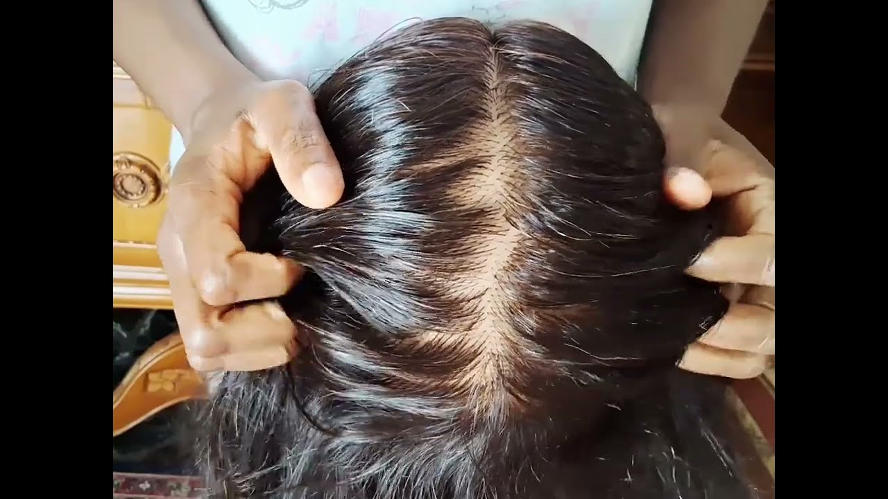 ASMR 😴 scalp parting and scratching, oil application 