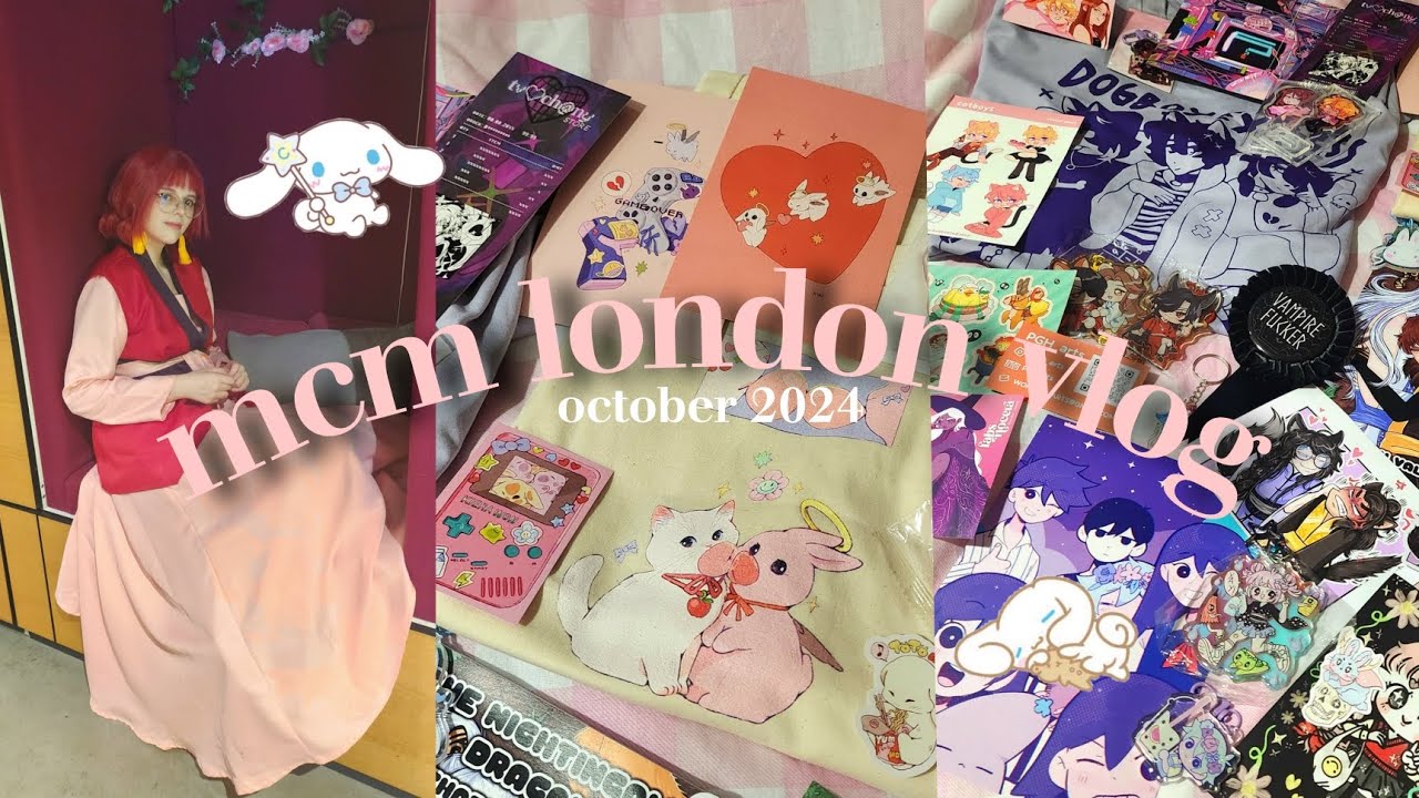 mcm london vlog 🎀🌷 cosplaying, wig catastrophies, merch haul & feeling overwhelmed...