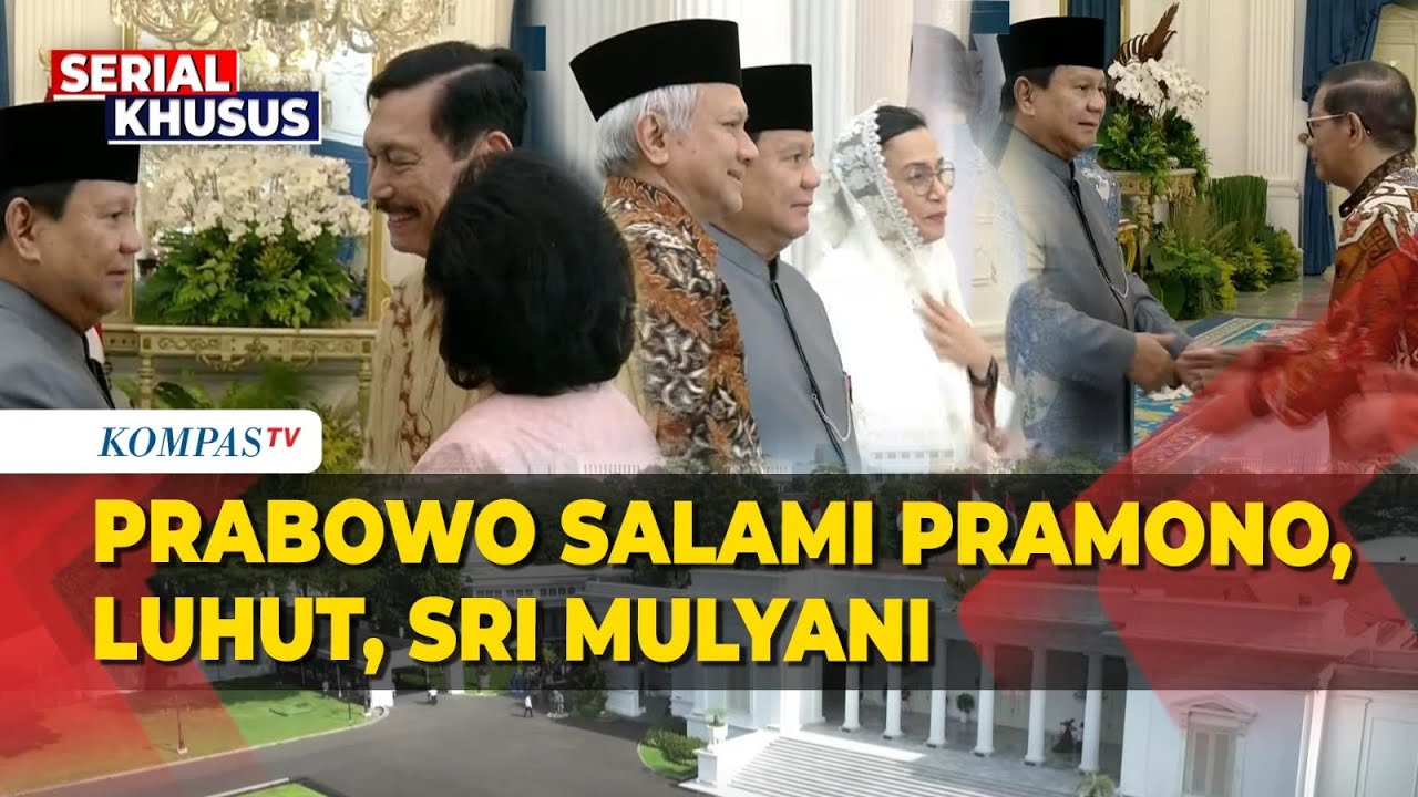Momen Prabowo Sambut Pramono Anung, Luhut hingga Sri Mulyani di Open House Idulfitri 2025 Istana