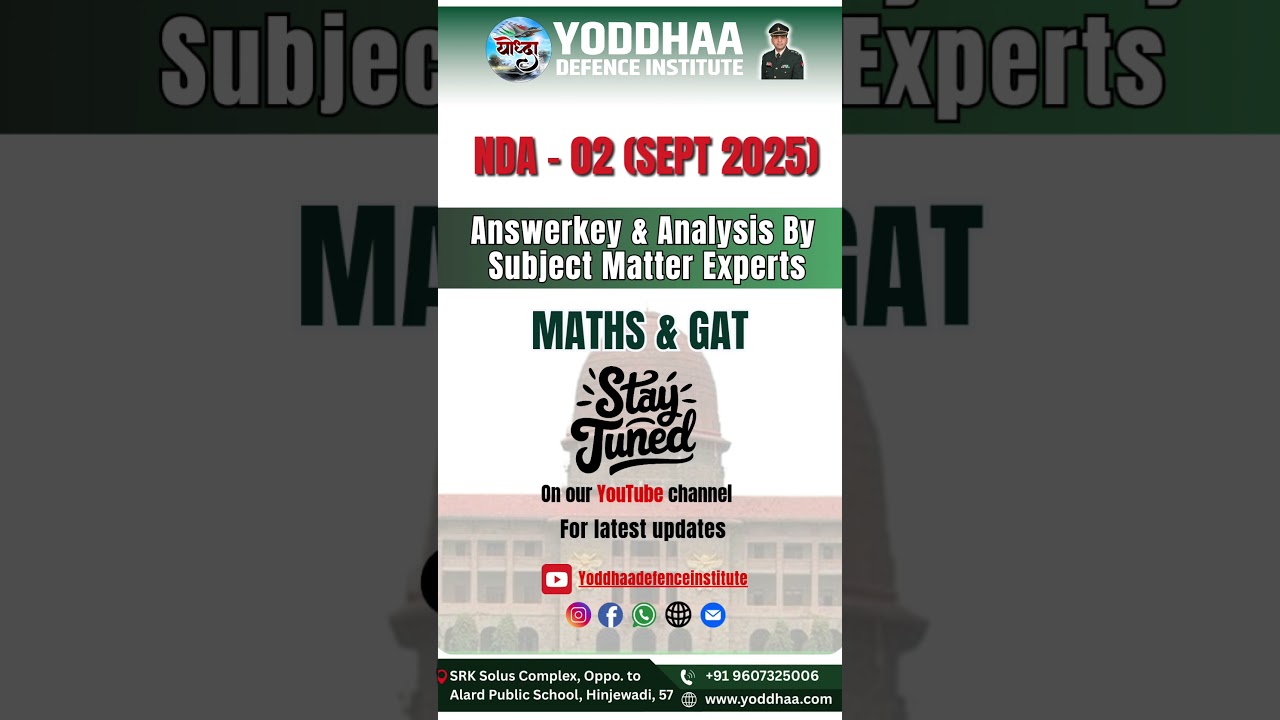 NDA 02 | Sept 2025 | AnswerKey | Yoddhaa Defence Institute