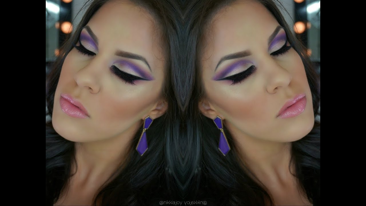 Purple Cut Crease Makeup | AMREZY Palette + Pink Lips