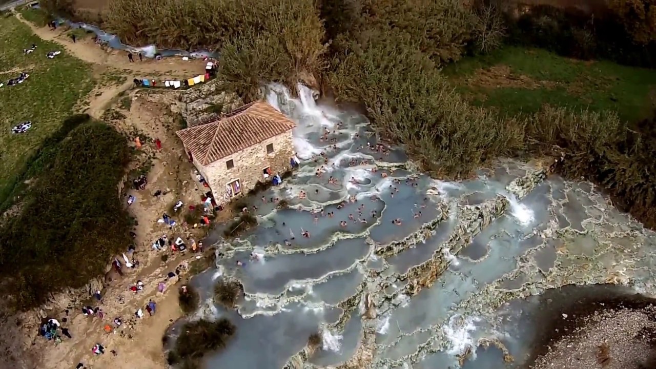 video short   delle Terme Libere di Saturnia , viste dall' alto ^ - ^