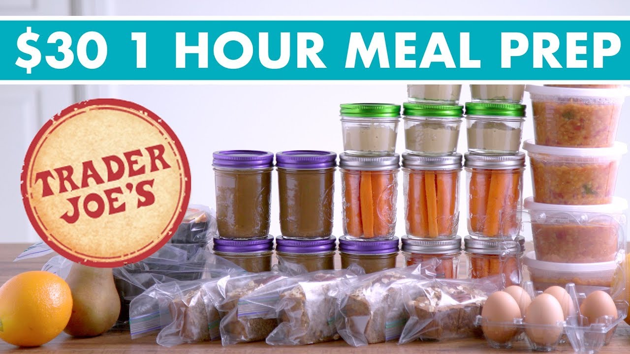 $30 Trader Joe's ONE HOUR Meal Prep Budget Challenge! (Vegetarian) - Mind Over Munch
