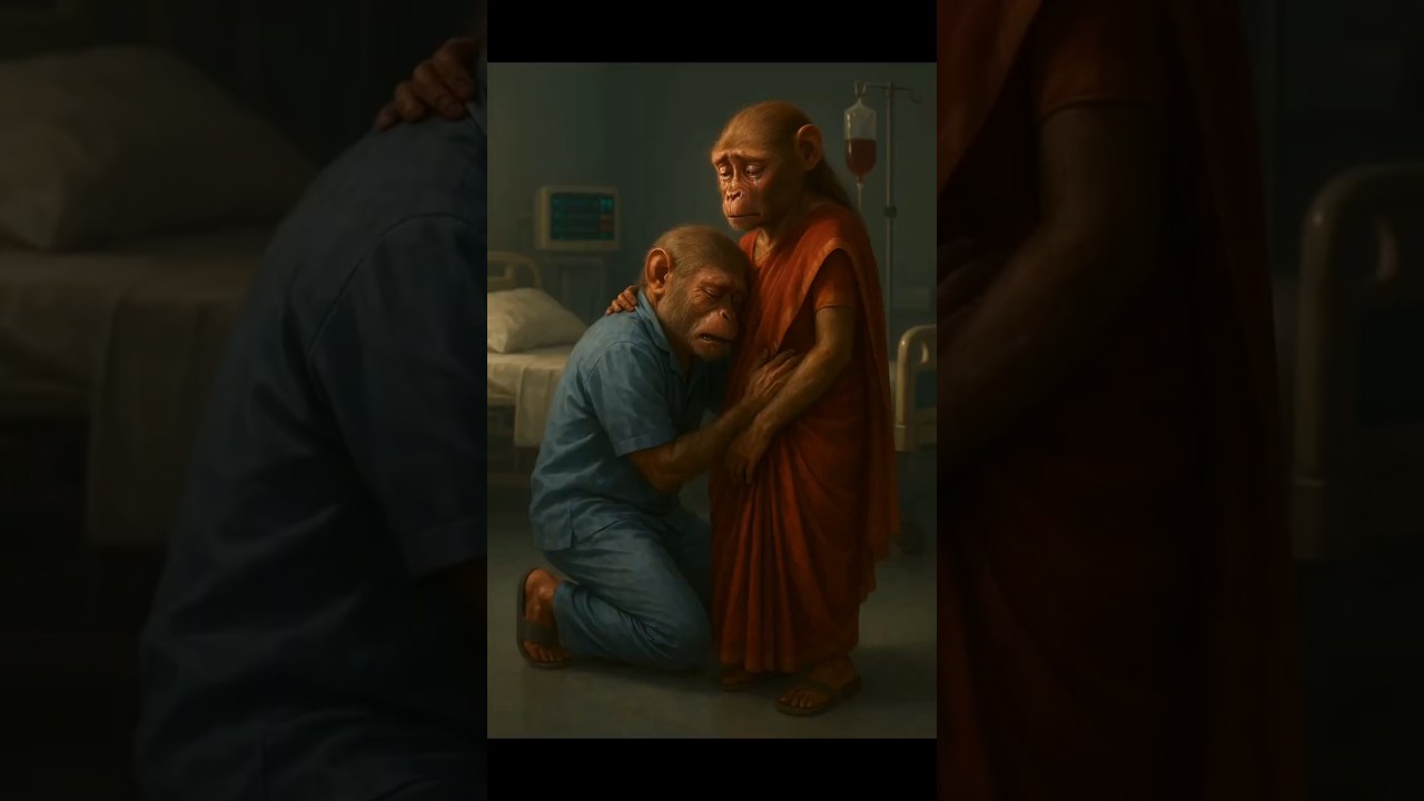 Emotional Monkey Story | Sad Hospital Scene | Husband Regret & Wife Sacrifice