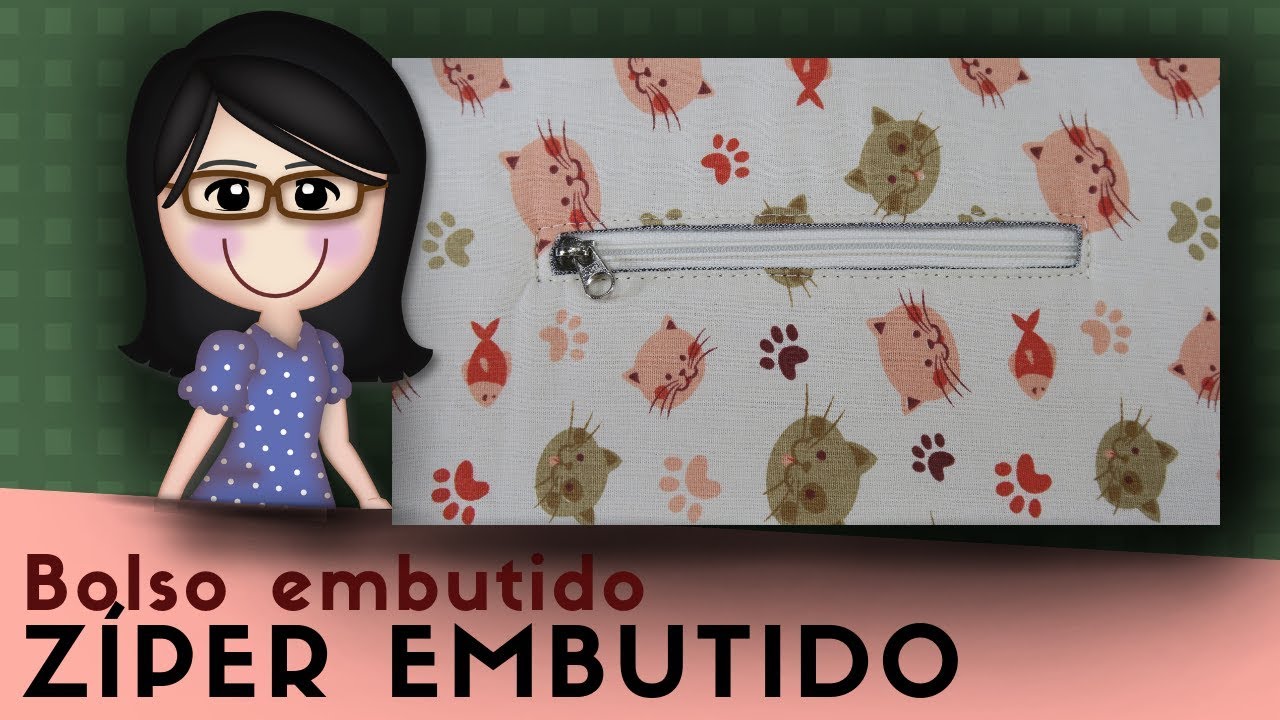 Zíper embutido no bolso embutido | acabamento perfeito