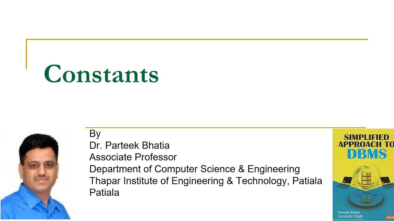 Constants in PL/SQL