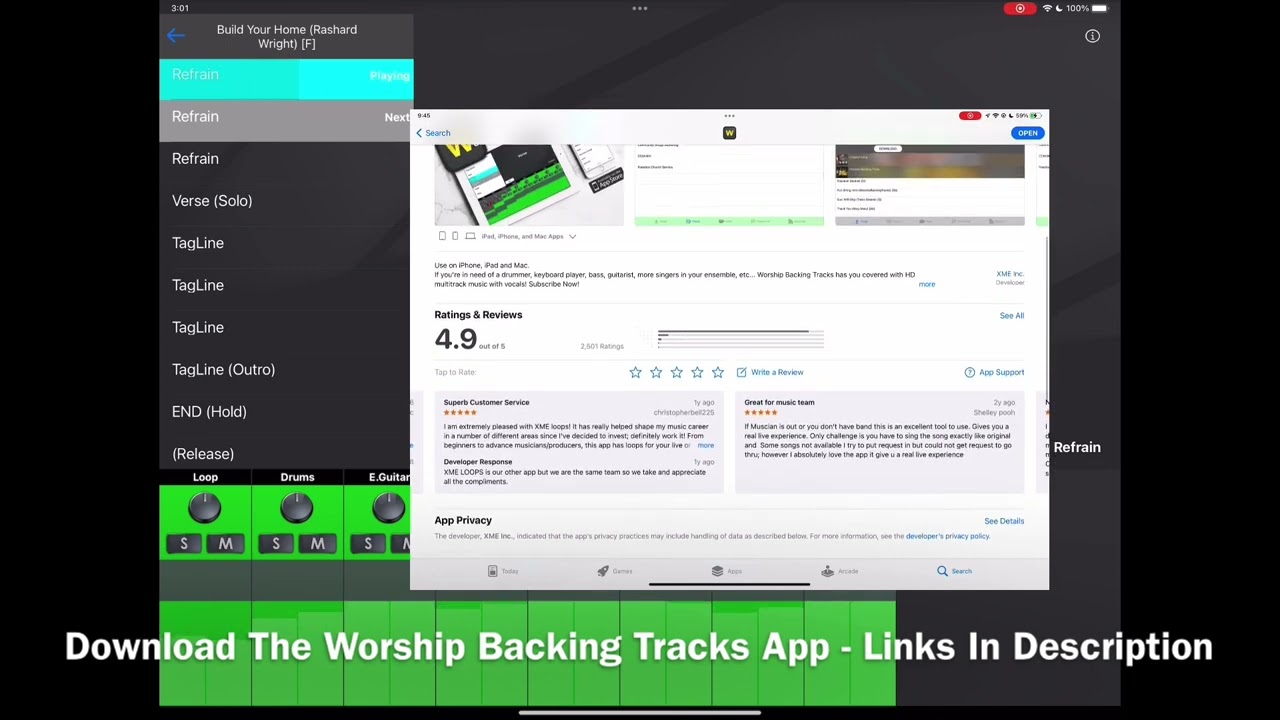 Build Your Home (Rashard Wright) Worship Backing Tracks App Preview