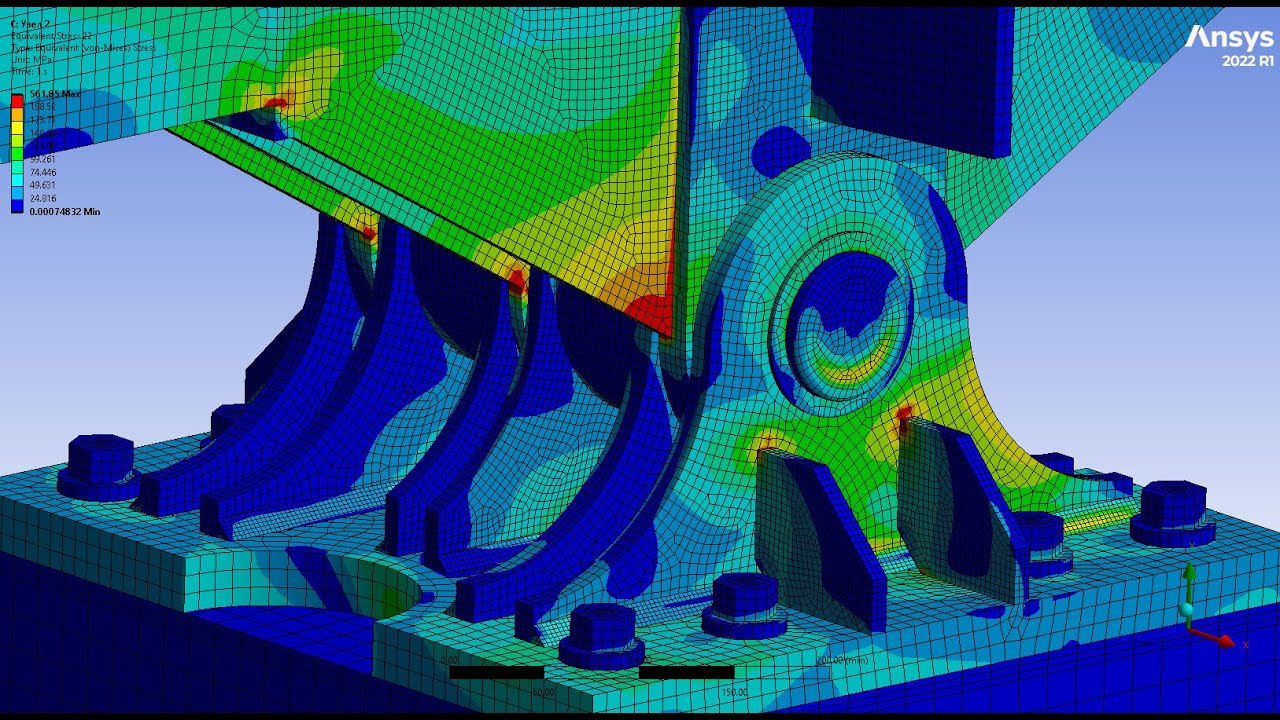 Structural analysis of the steel assembly of the stadium coating in ANSYS