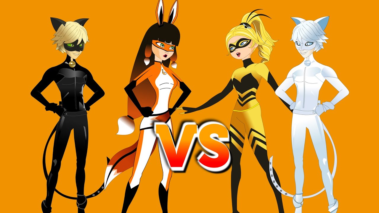 Queen Bee y Cat Blanc vs Volpina y Cat Noir - BATALLA DE RAP ANIMADA