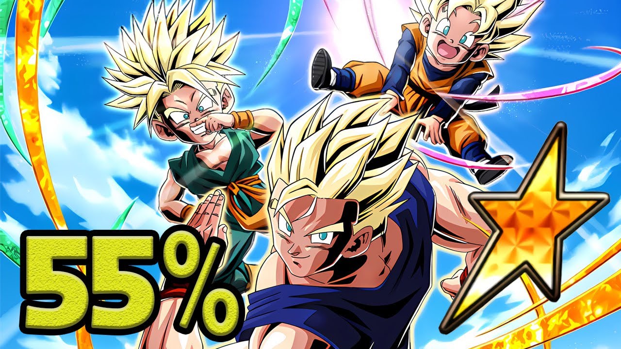 NO DUPES! 55% NEW LR GOHAN + GOTEN & TRUNKS SHOWCASE! Dragon Ball Z Dokkan Battle