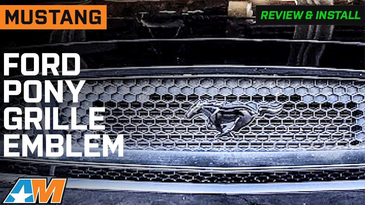 2015-2023 Mustang Ford Pony Grille Emblem; Black Review & Install