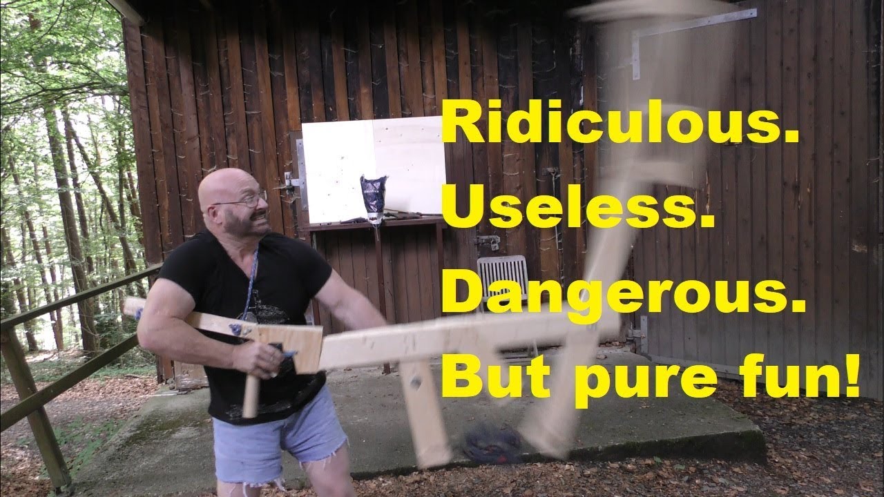 Huuuuge Hand Held Saw Blade Trebuchet!
