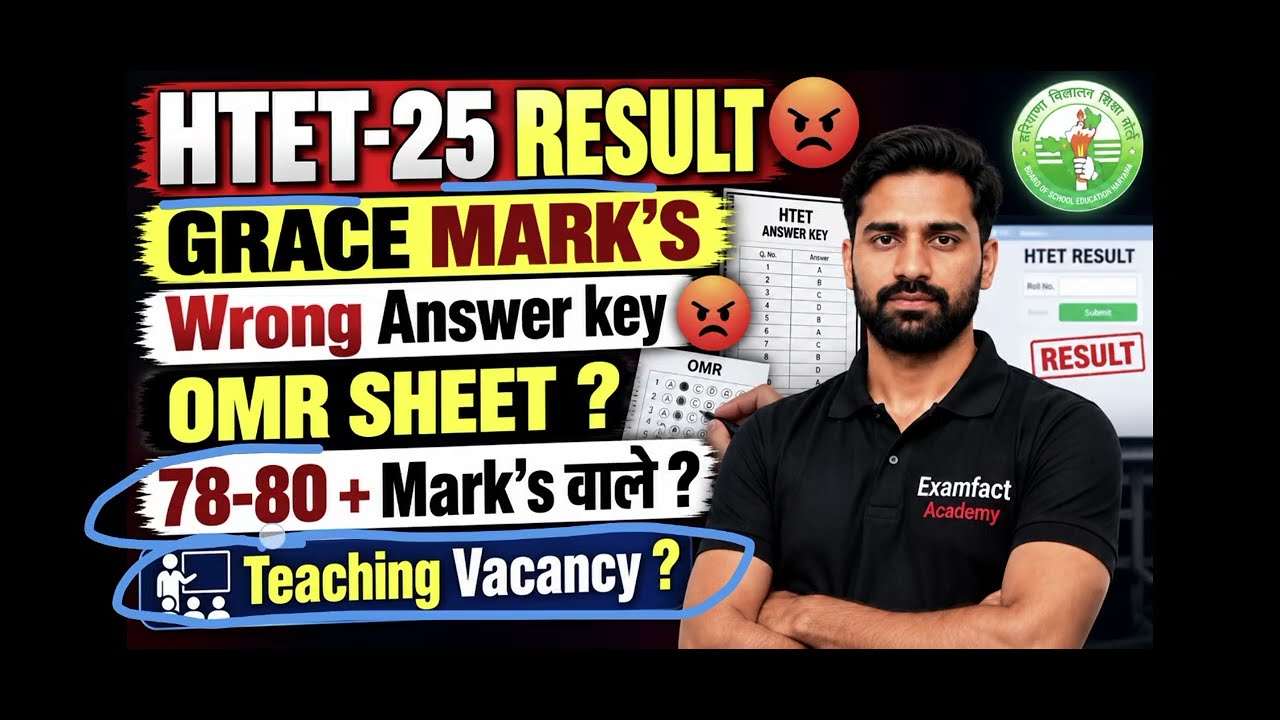 HTET 2025 GRACE MARKS, RESULT PROBLEMS, BIOMETRIC/PGT TGT PRT VACANCY/IMPORTANT INFORMATION REGAR...
