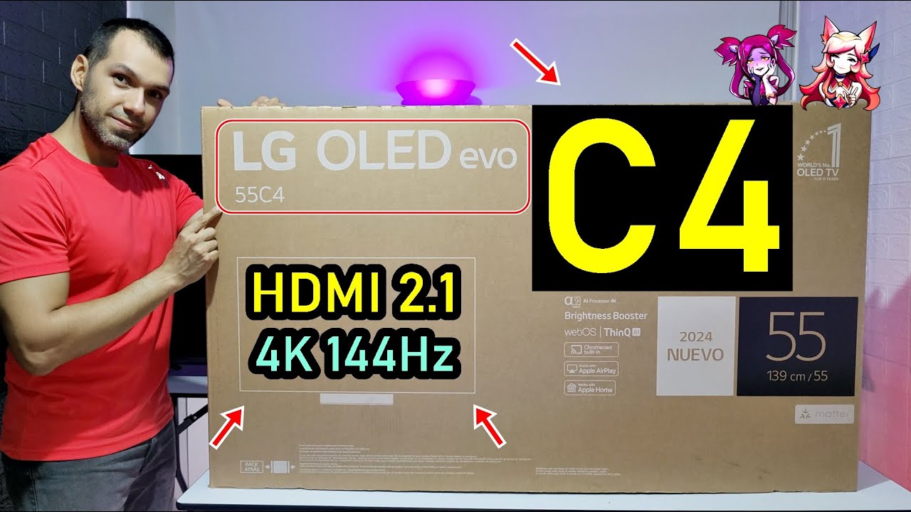 LG C4 OLED evo: РАСПАКОВКА И ПОЛНЫЙ ОБЗОР / HDMI 2.1 4K 144 Гц / Усилитель яркости