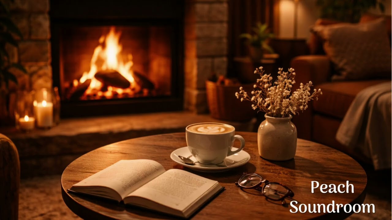 눈 오는 창가, 따뜻한 라떼 한 잔 | Cozy Winter Cafe