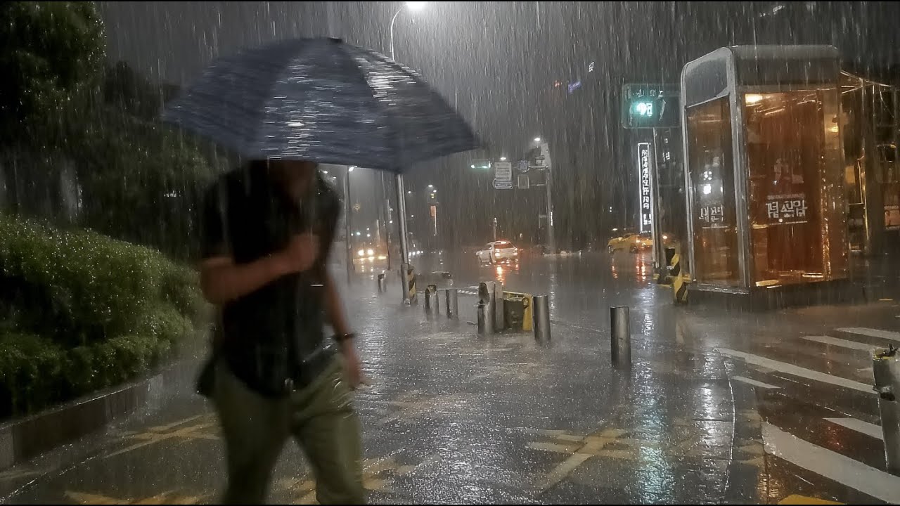 Peace in the Pouring Rain. Heavy Rain Walk. Relaxing Sound for Sleep Meditation. White Noise.