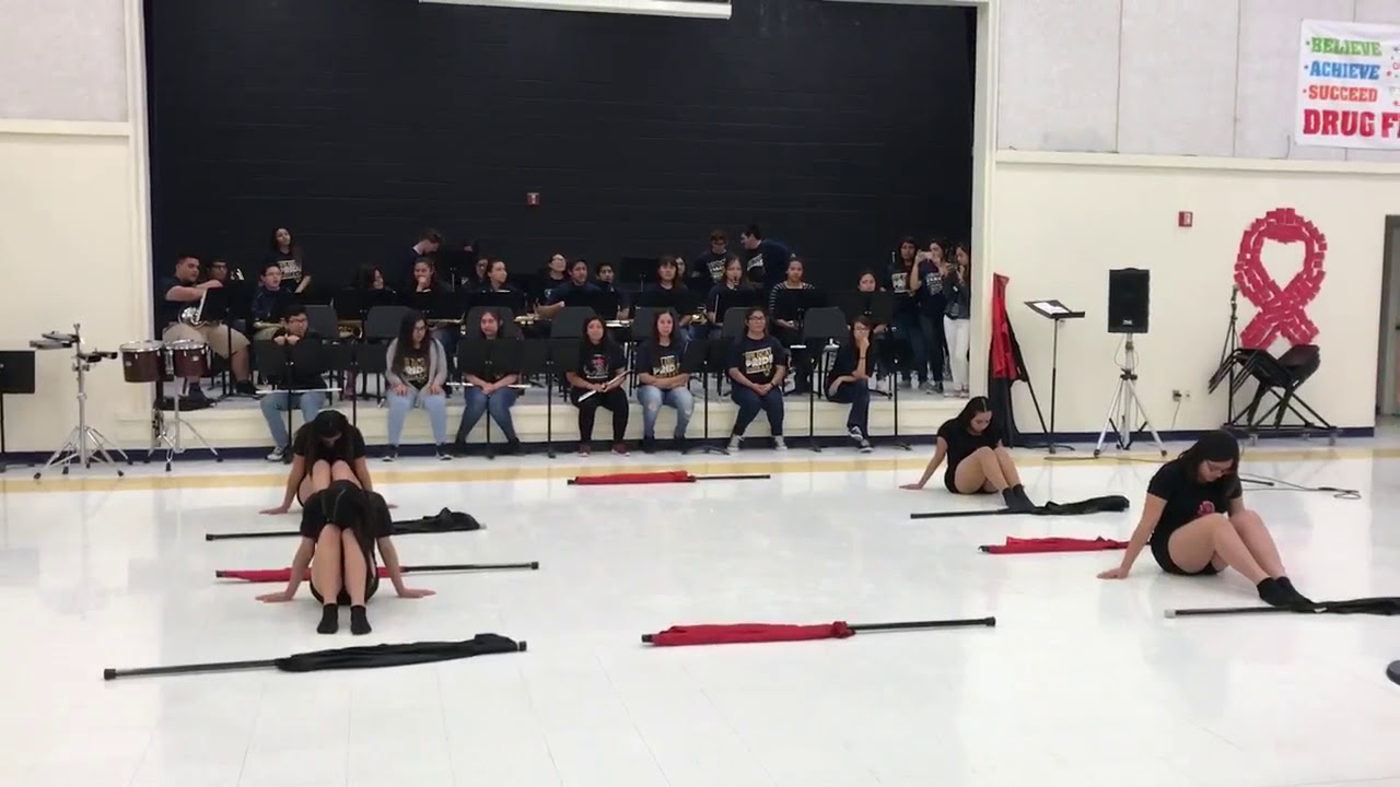 Faded color guard routine