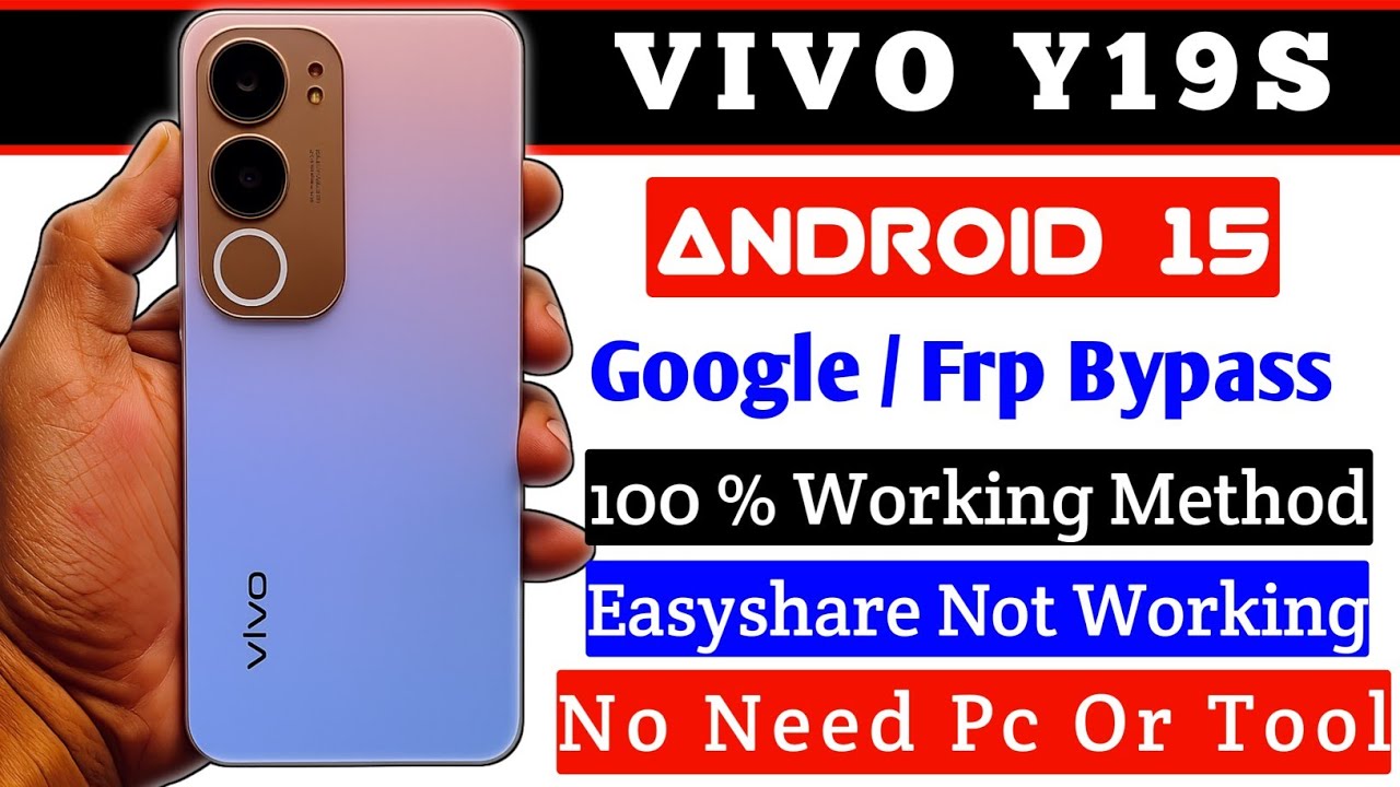 VIVO Y19S Android 15 Google: Frp Bypass 2026 | VIVO Y19S Google Account Bypass Without Pc | 100 % ✅