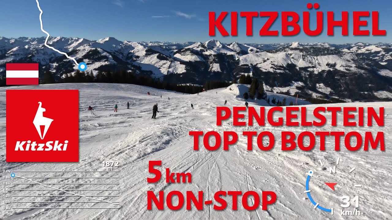 Skiing in Kitzbühel, Austria - Pengelstein Top to Bottom via Pengelstein II - 4K with GoPro Hero11