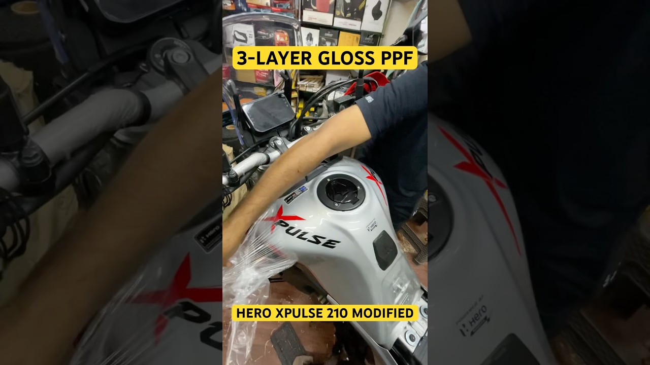 3-LAYER GLOSS PPF | XPULSE 210 #shortsfeed #xpulse210 #bikemodified #ppf #motorcycle #heroxpulse210