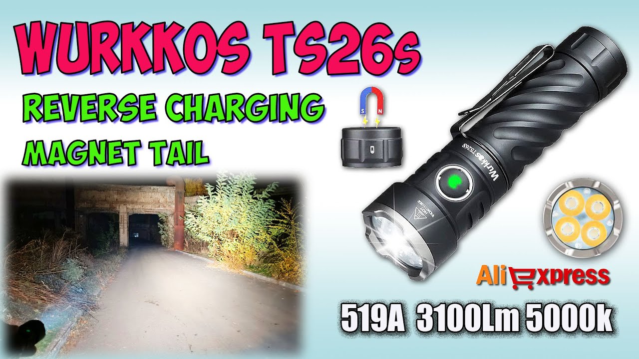 Wurkkos TS26S 519A 3100LM ♦ Обзор, замеры, ночные тесты. Full  review.