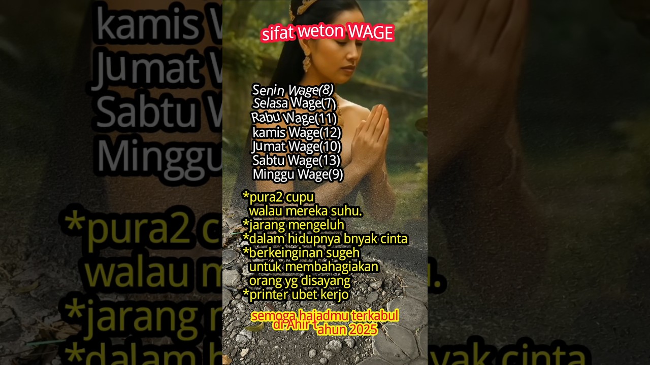 sifat weton Wage 