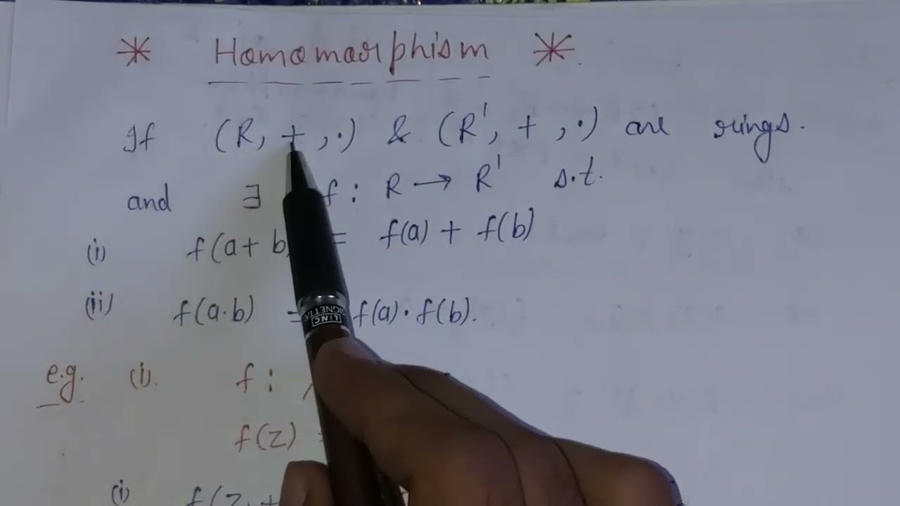 36. Homomorphism in ring definition and examples | ring theory | AdnanAlig