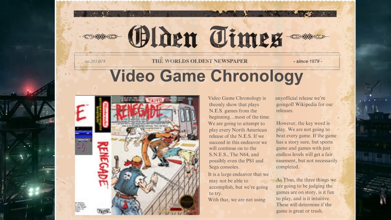 Video Game Chronology Episode 91: Renegade