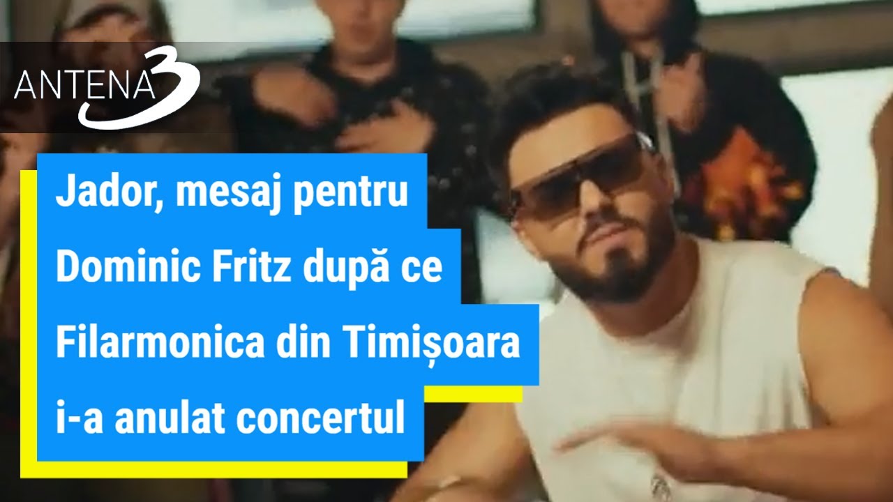 Jador, mesaj pentru Dominic Fritz după ce Filarmonica din Timișoara i-a anulat concertul