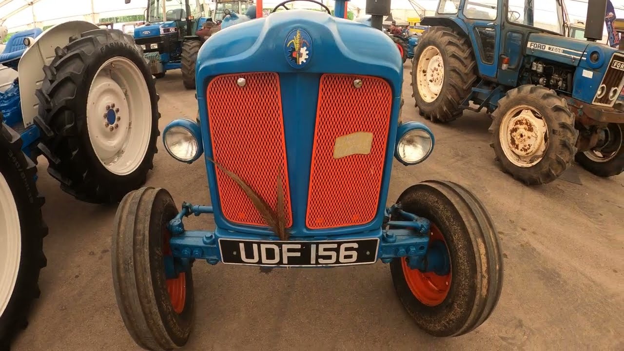 1958 Fordson E1A New Major 3.6 Litre 4-Cyl Diesel Tractor (37 HP) with Ransomes Plough