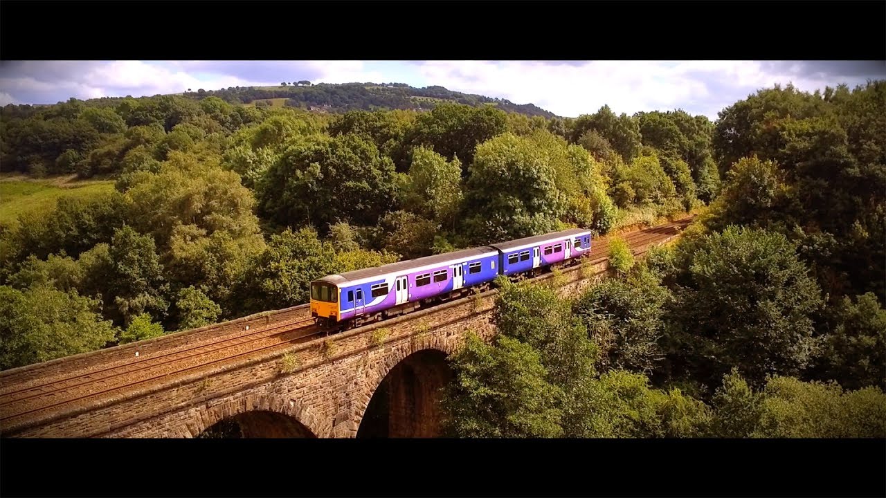 Drone Footage Cinematic Marple Goyt Viaduct Trainline Bridge Roman Lakes /Erik Satie Gymnop&eacute;die No.1