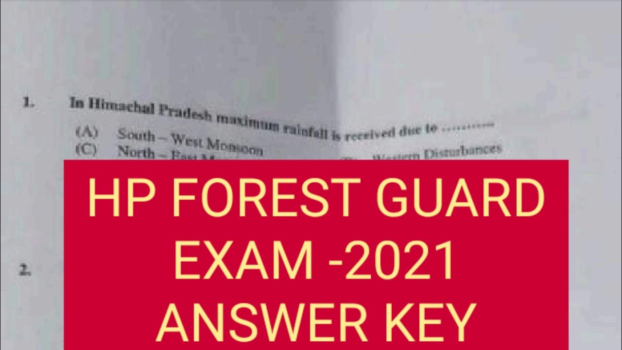 HP FOREST GUARD EXAM || HP FOREST GUARD ANSWER KEY || HP FOREST GUARD QUESTIONS | GK TRICK