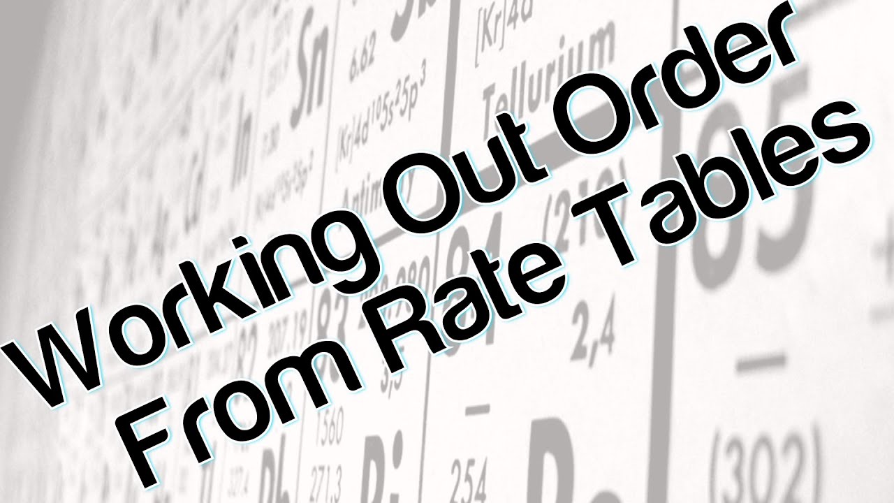 Working out order from rate tables