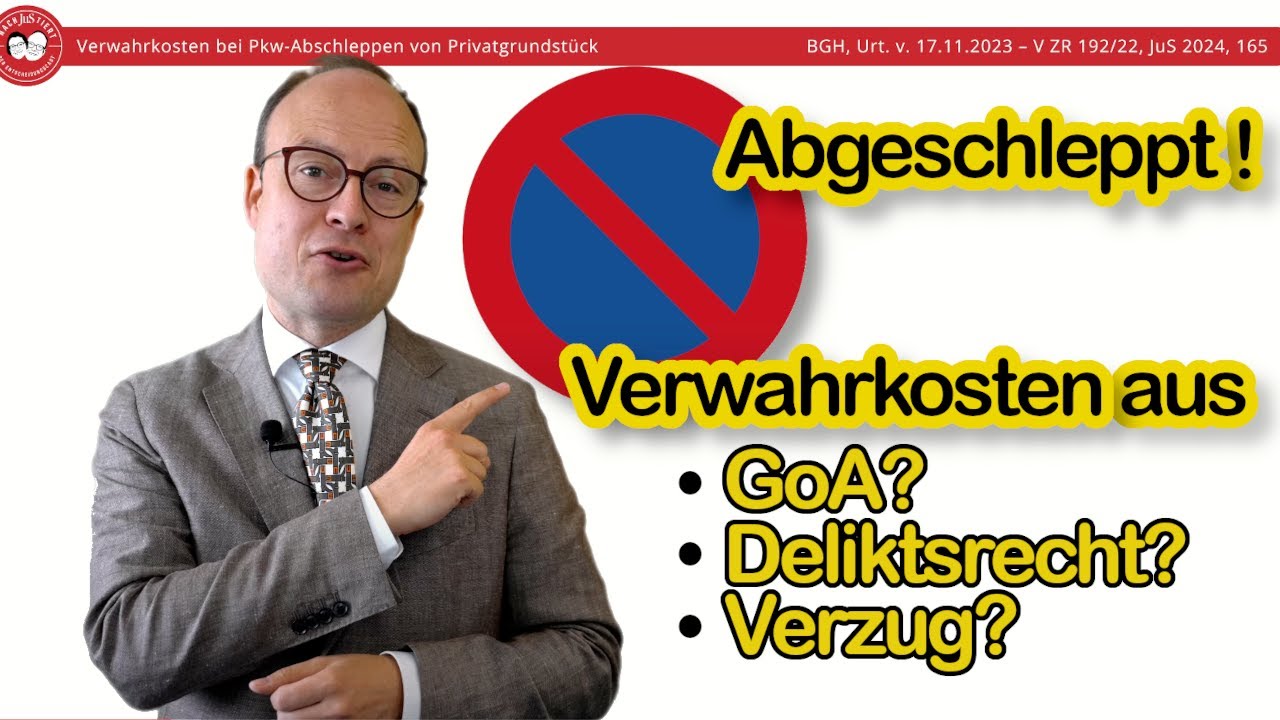 Verwahrkosten für abgeschleppten Pkw - GoA? Deliktsrecht? Verzug?