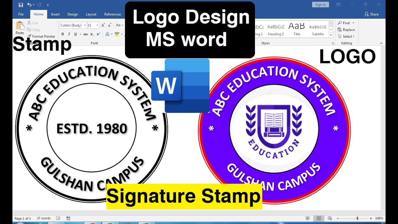 how to make round stamp in excel | how to create a signature stamp in word