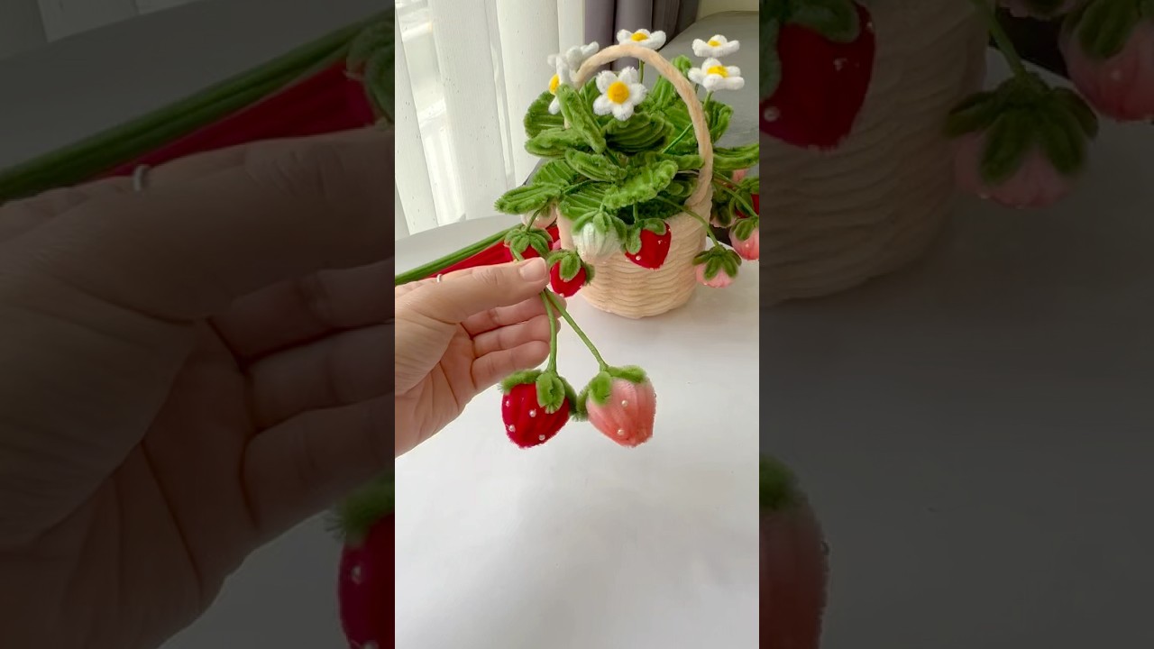 DIY Cute Strawberry from Pipe Cleaner #diy #strawberry