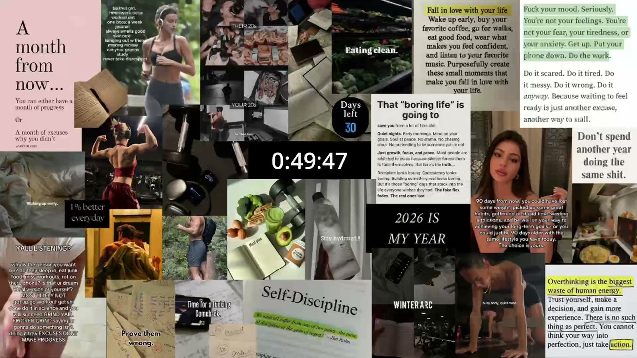 30 Days to 2026 ✨ New Year Glow-Up Countdown | 1 Hour Timer (Brown Noise)